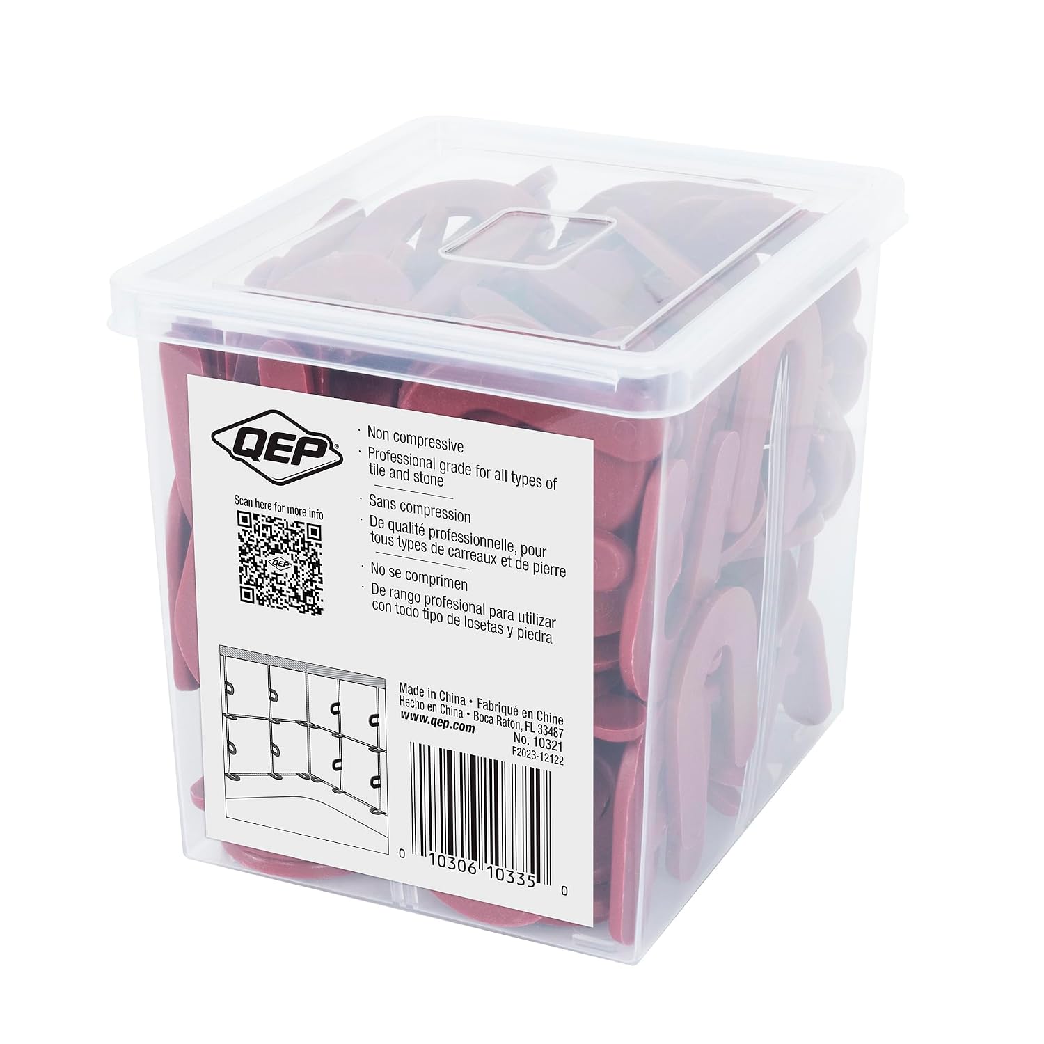 QEP 1/8" Horseshoe Shim Tile Spacers f for Marble, Granite and Stone Floor and Wall Installations (150 Pack)