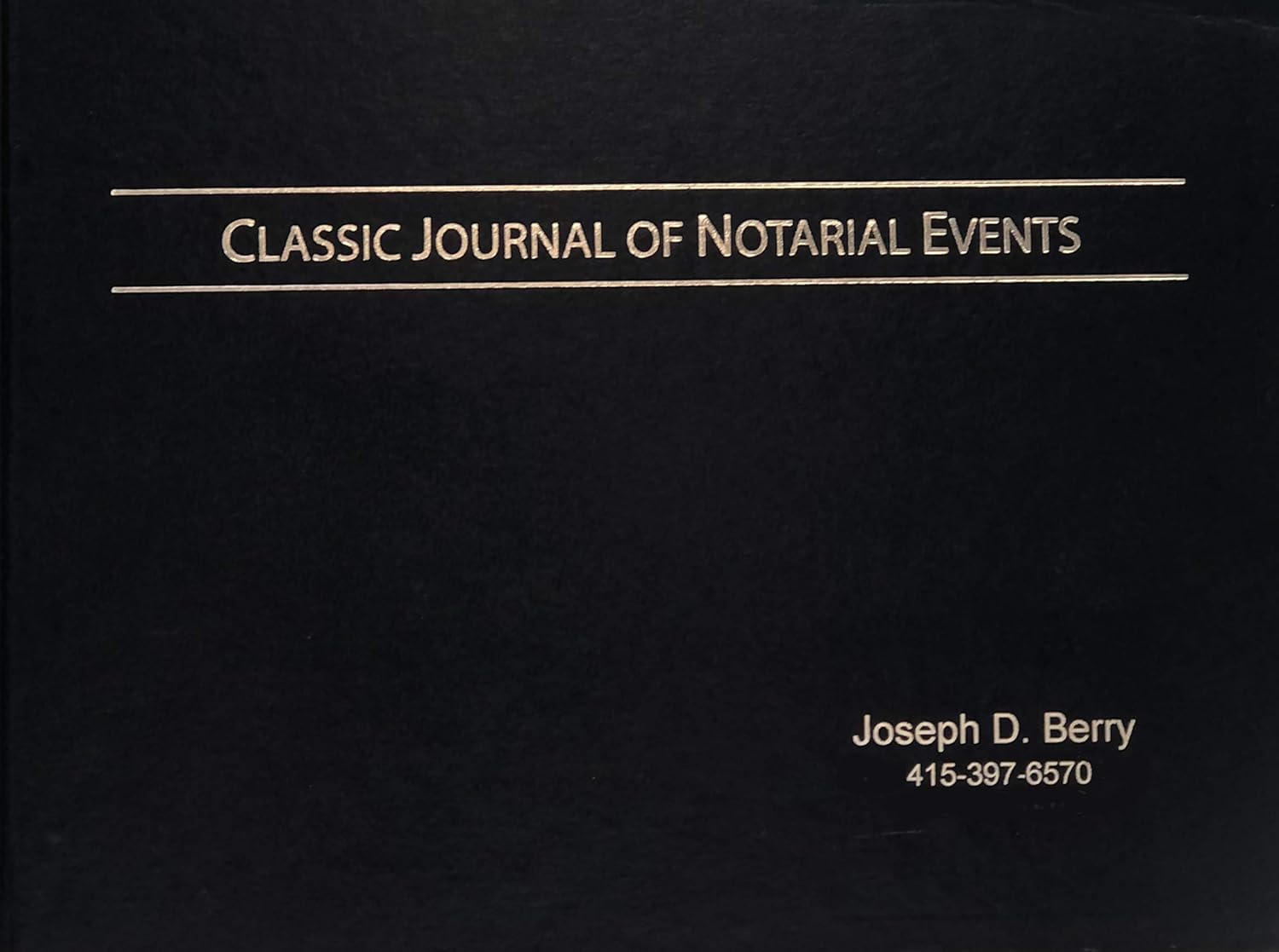 Custom Notary Public Record Book | Classic Journal [8.5x11 Inch, 122-Page] (2-line, Soft Cover)