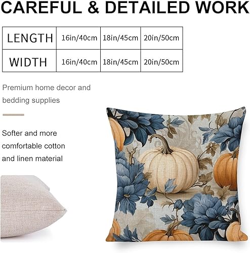 Miniatura 2 de Fundas de almohada decorativas con diseño de calabaza blanca en acuarela para sofá, muebles de patio, decoración del hogar, 16 x 16 pulgadas