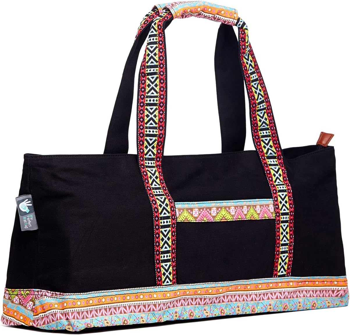 Yoga Mat Duffle Tote Bag/Bohemian Chic Style/Linen