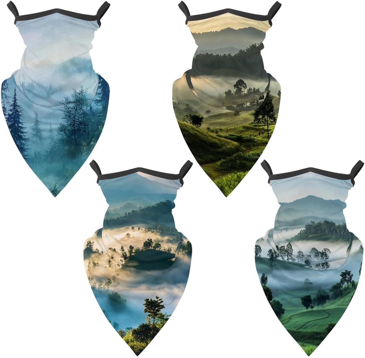 4 Pieces Cherry Pattern (1) Neck Gaiter Bandana Face Mask, Sun Cooling Scarf Gator Cover Head for Men Women