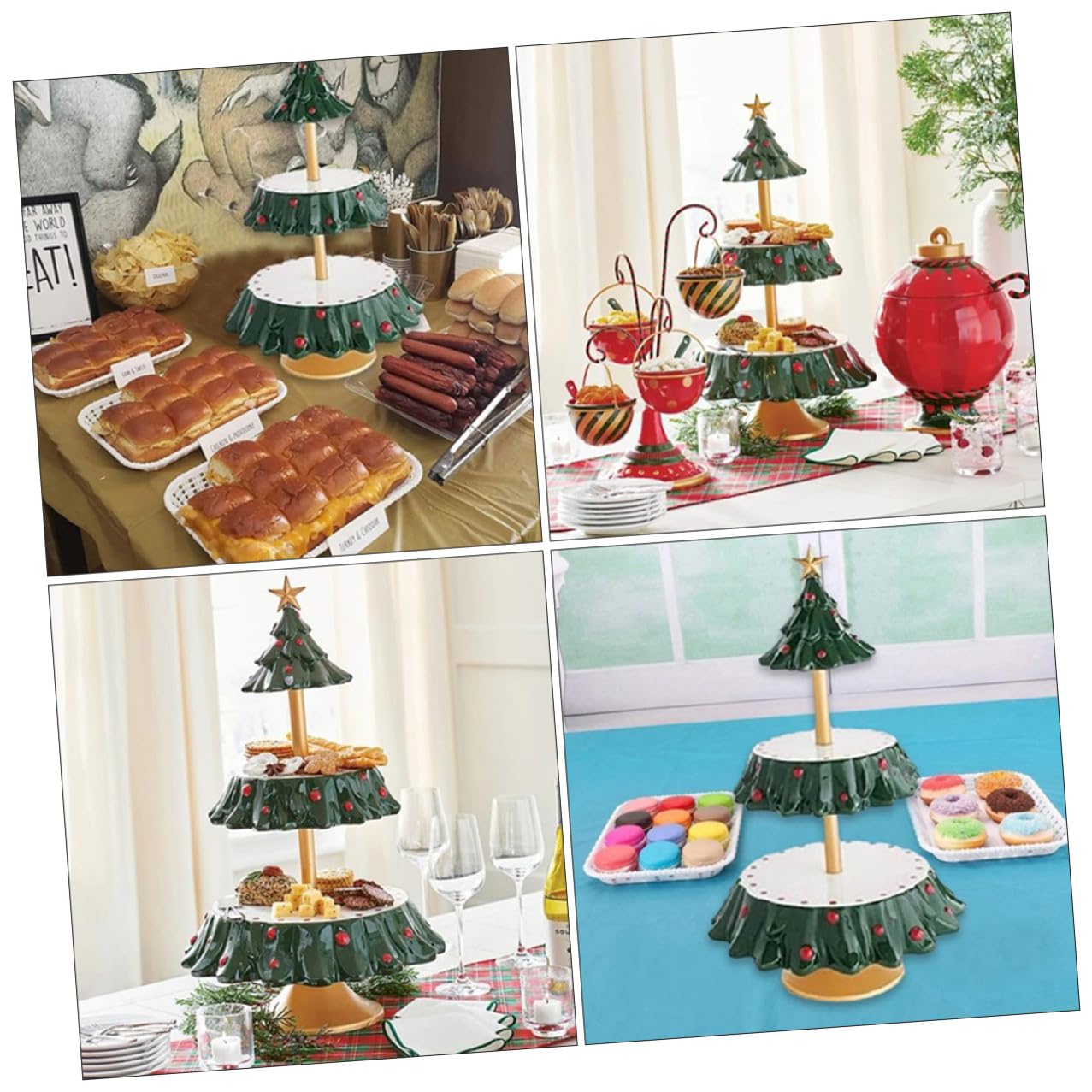 STOBAZA Vassoio Porta Snack Natalizio in Resina Sicura Espositore Multifunzionale per Dolci e Frutta Decorazione da Tavolo per Feste di Natale e Celebrazioni