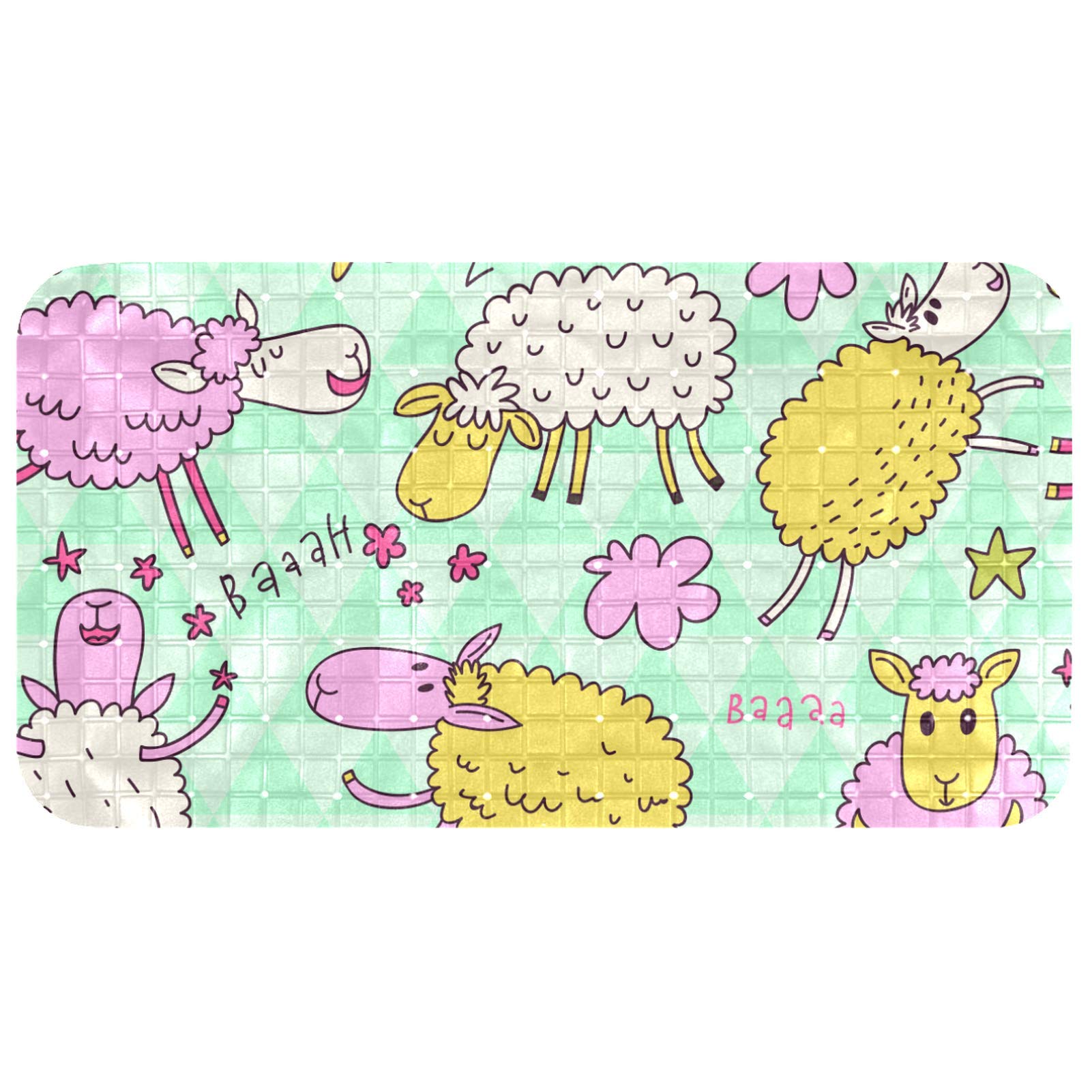 Tapis de bain ovale Bennigiry anti-glissade pour baignoire familiale 35 x 67 cm