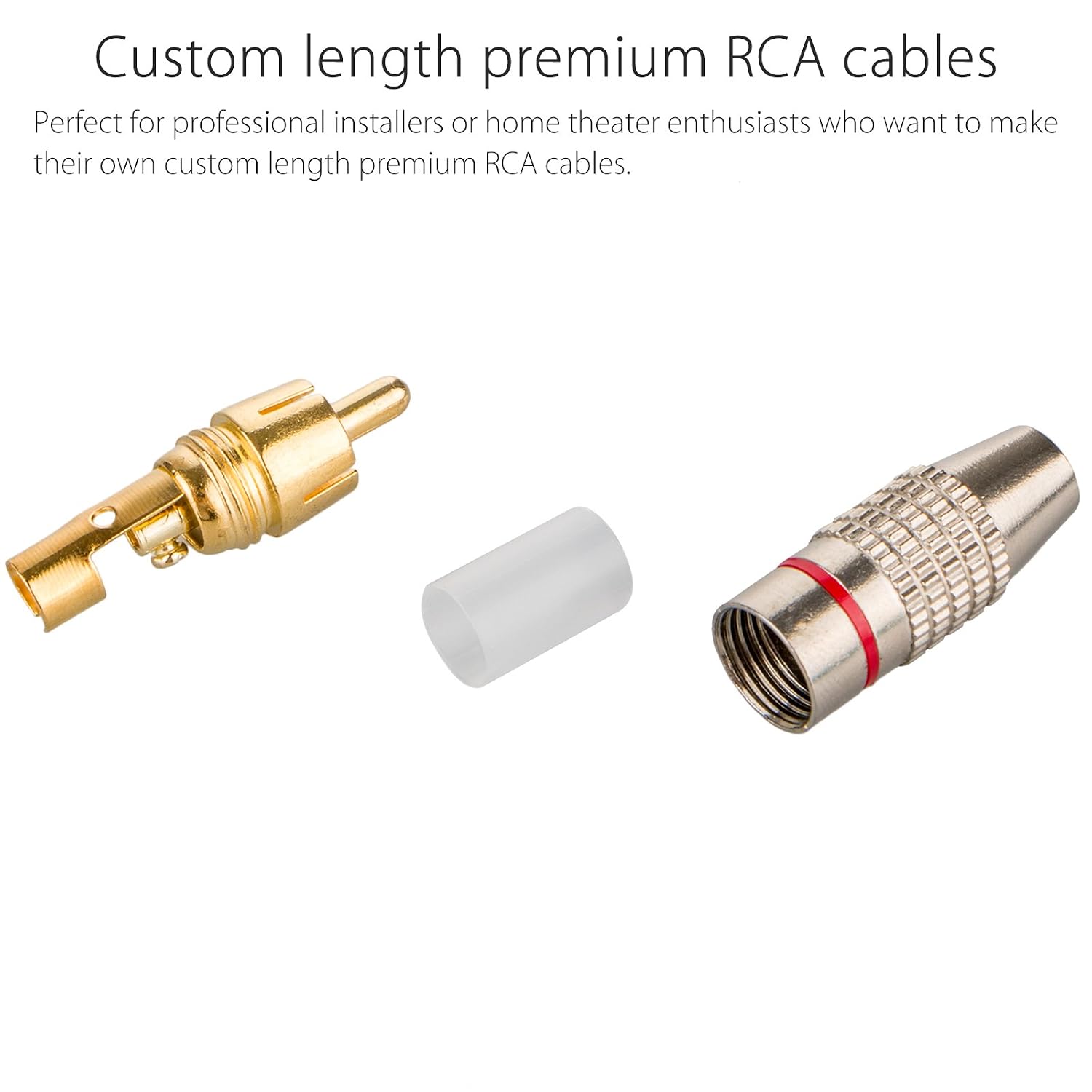 EEEKit 20Pack RCA Male Plug Solder, Gold Audio Video Adapter Connector for Speaker Wire Wall Plate Home Theater Audio Video Receiver Amplifiers and Sound Systems