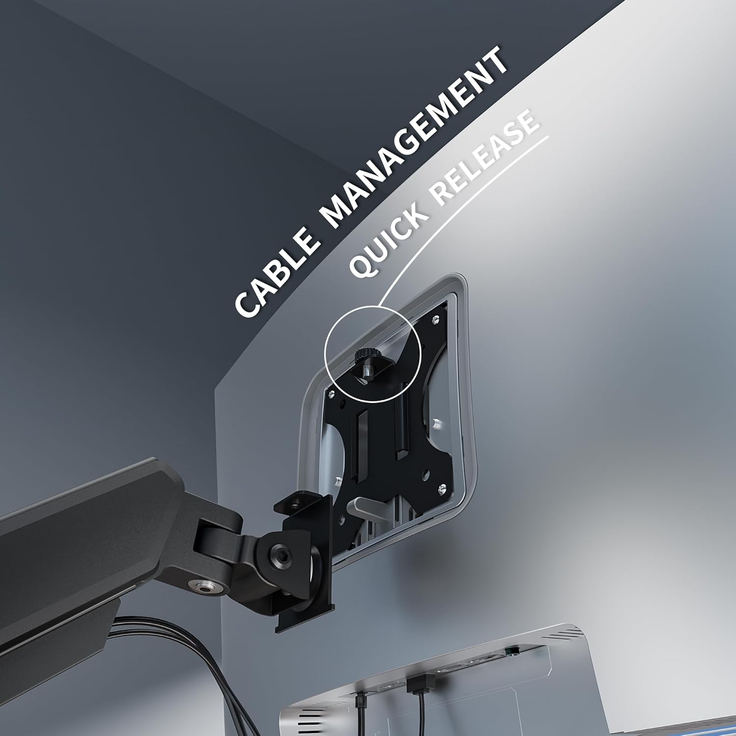 Single Monitor Arm Desk Mount，Gas Spring Monitors Arm for 17-32 inch Screens,Adjustable Computer Monitors Stand up to 4.4 to 19.8 lbs,Vesa Mount with Clamp and Grommet Base, VESA 75 & 100mm,Single