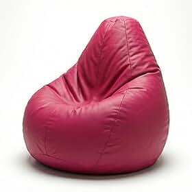 Puff Pêra Grande Adulto com Enchimento Incluso, Courino Premium, Impermeável, Confortável, Ergonômico, para Sala, Quarto Gamer, Home Office, Escritório (Rosa Pink)