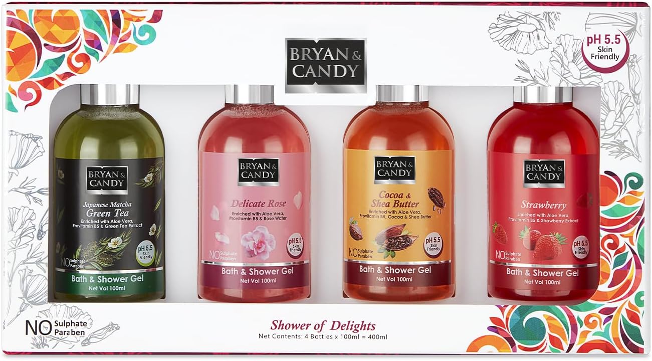 BRYAN & CANDY Shower Gel For Her | Gift Set For Clean Moisturized Skin (100 Ml (Pack Of 4) )