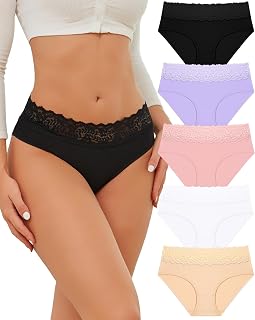 Bragas Mujer Algodon Encaje Bragas Mujer Transpirables Ropa Interior Mujer Suave Cómodas Braguitas Mujer Algodon
