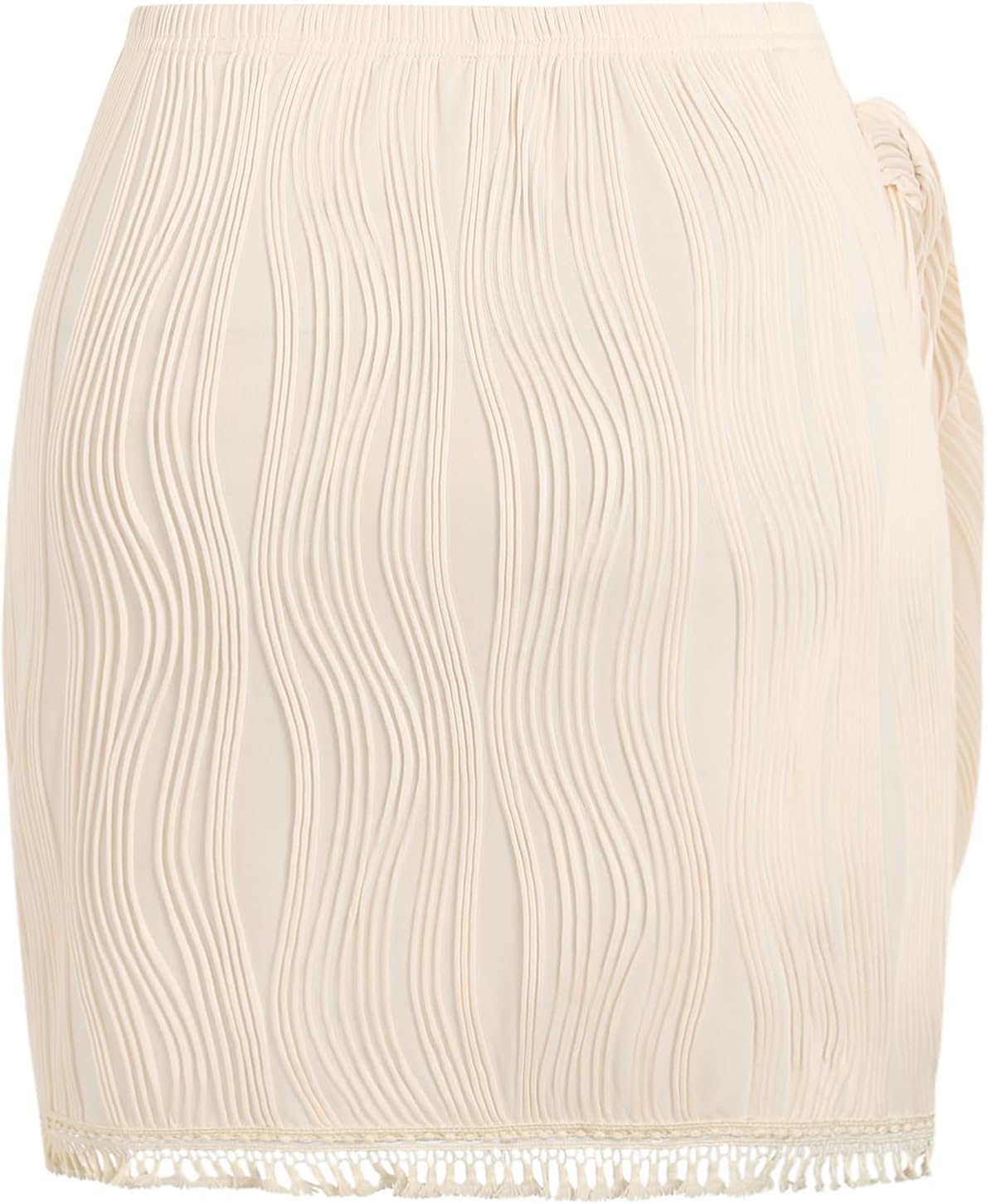 ZAFUL Slit Skirt for Women Boho Print Tie Side Wrap Tassel Casual Beach Mini Skirt - Image 3