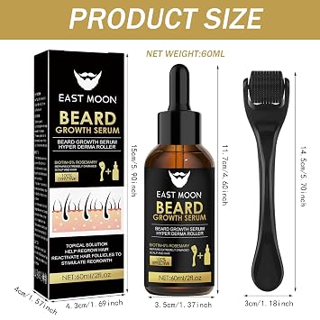 Beard Growth Kit Beard Growth Set with Beard Roller Beard Growth Serum Oil/Beard Roller Beard Growth Kit Stimulates Moustache and Hair Growth Gifts for Men Father