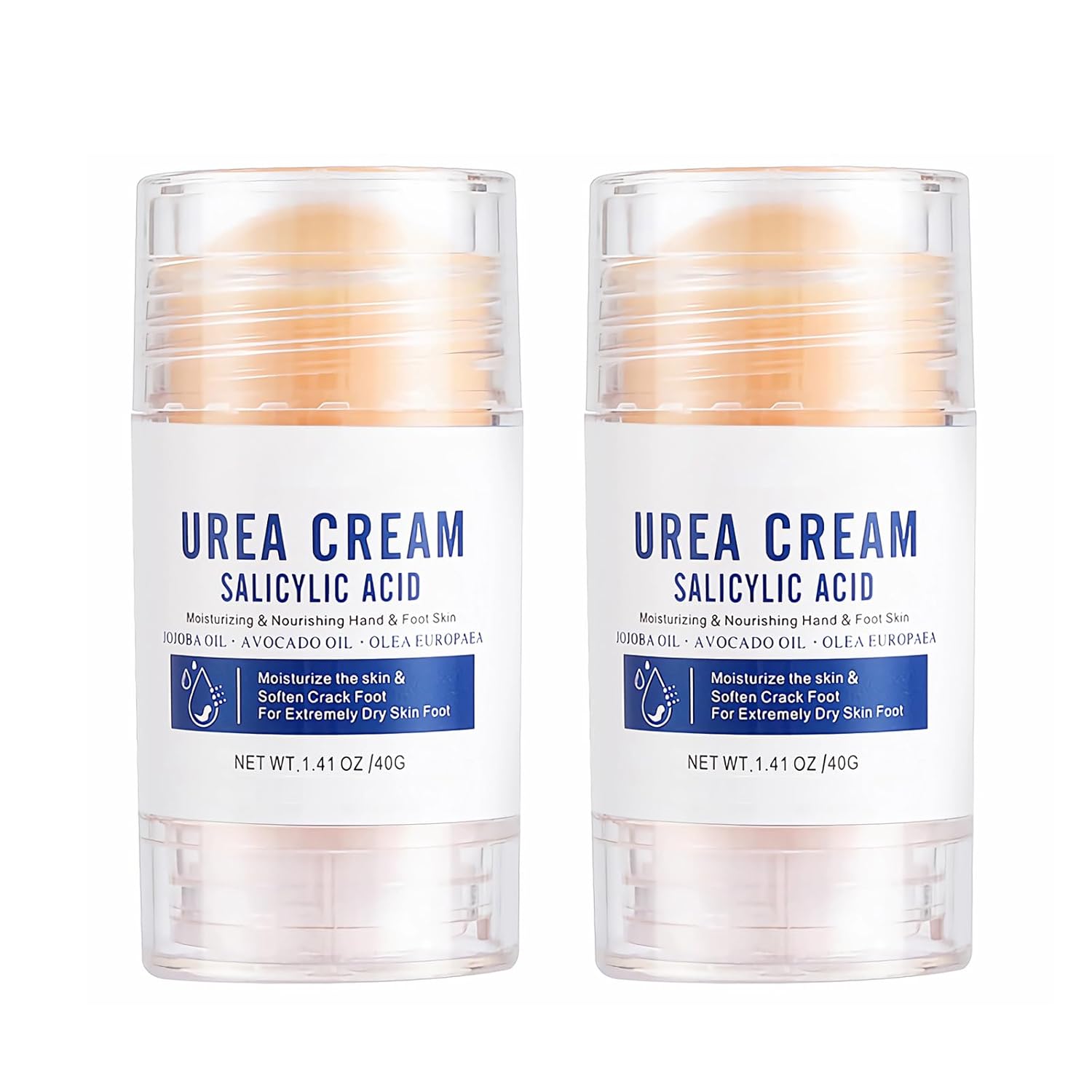 2 Pack 60% Urea + 2% Salicylic Acid Maximum Strength Foot Cream Stick – Cracked Heel Treatment & Callus Remover for Dry Cracked Feet & Hands | Fast-Absorbing Heel Balm Stick | 1.4oz