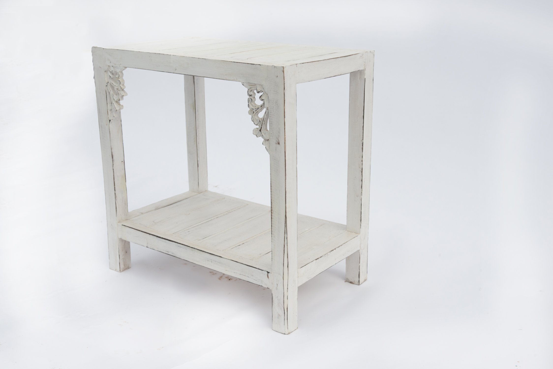 Ketut Vintage style hand made coffee,occasional white wash table.Shabby chic