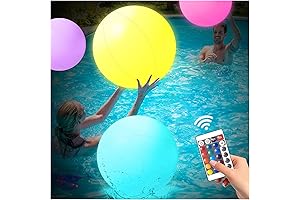 MIAOKE Waterproof Pool Toys 16 Inch 5 Pack Light Up Beach Balls