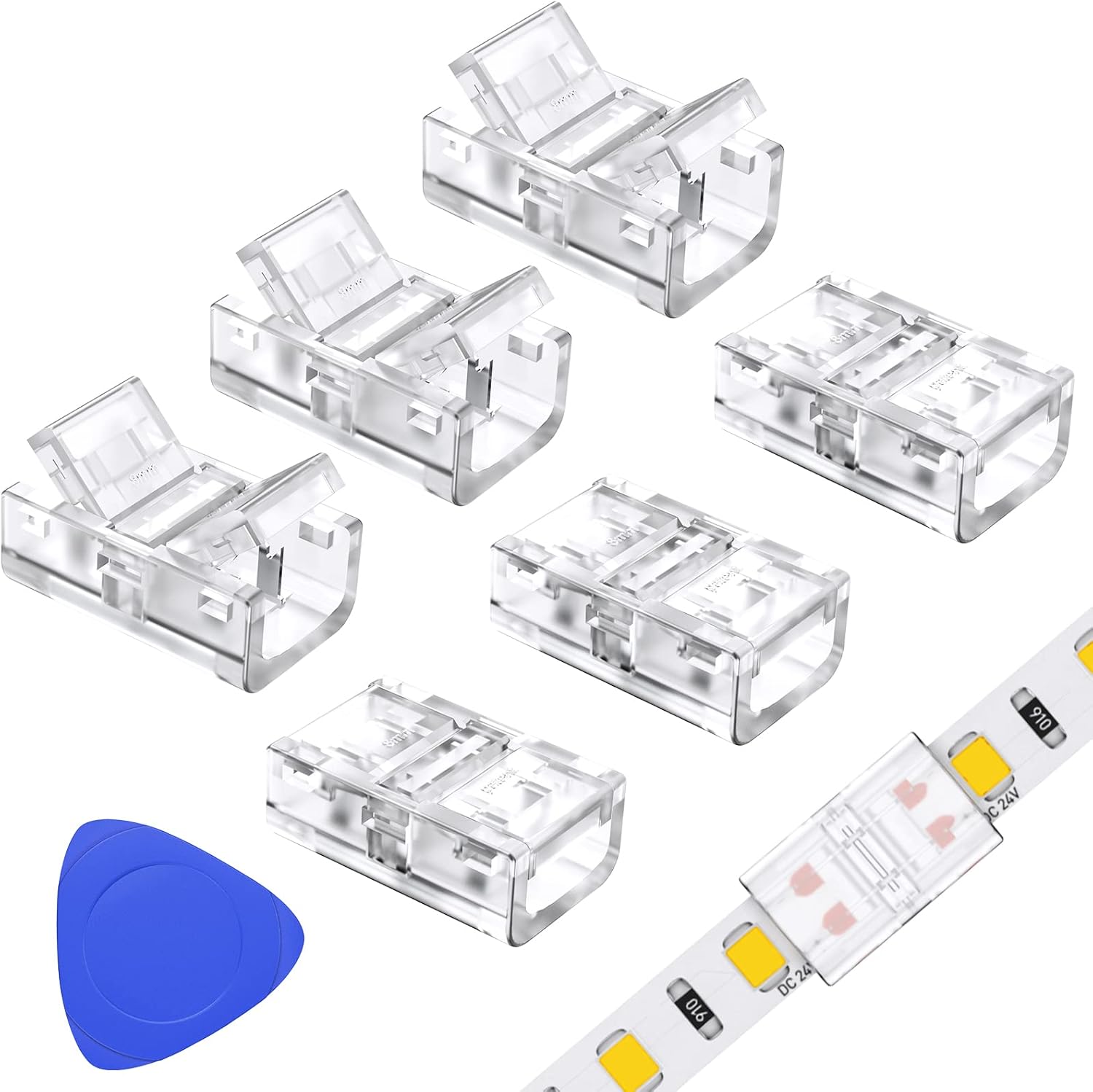 EMITEVER LED Strip Light Connector, 6 Packs LED Tape Connect for 8mm Width LED Strip Lights