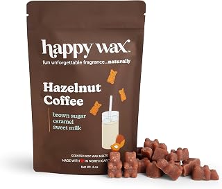 Happy Wax Scented Soy Wax Melts 4oz Pouch - Hazelnut Coffee | Premium, Natural, Non-Toxic, Pet-Safe, Strong, Essential Oil Infused Scented Soy Wax Melts