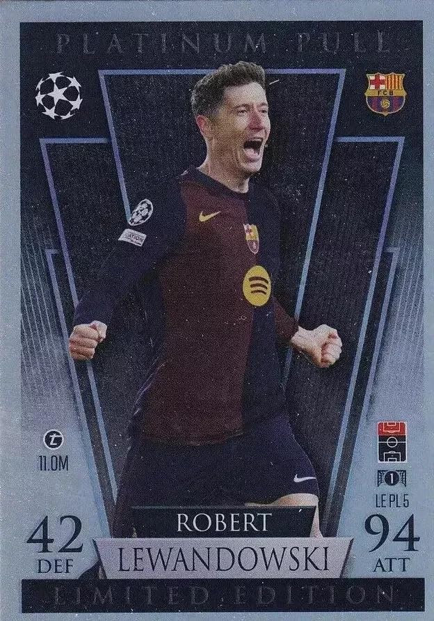 Generic Match Attax 2024-2025 Robert Lewandowski Platinum Pull Silver Carte à collectionner