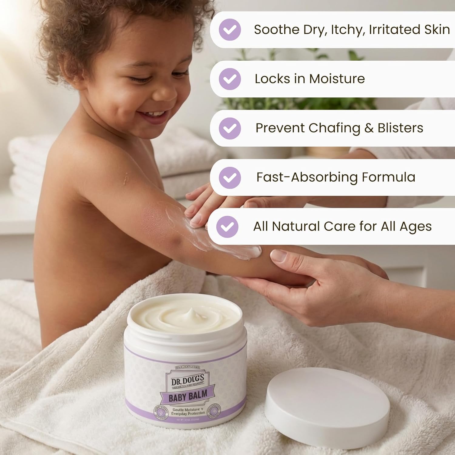 Dr. Doug's Baby Balm (Large Jar, 8 oz) - Gentle Organic Moisturizing Skin Care for Baby's Sensitive Skin with Natural Zinc Oxide for Sun Protection