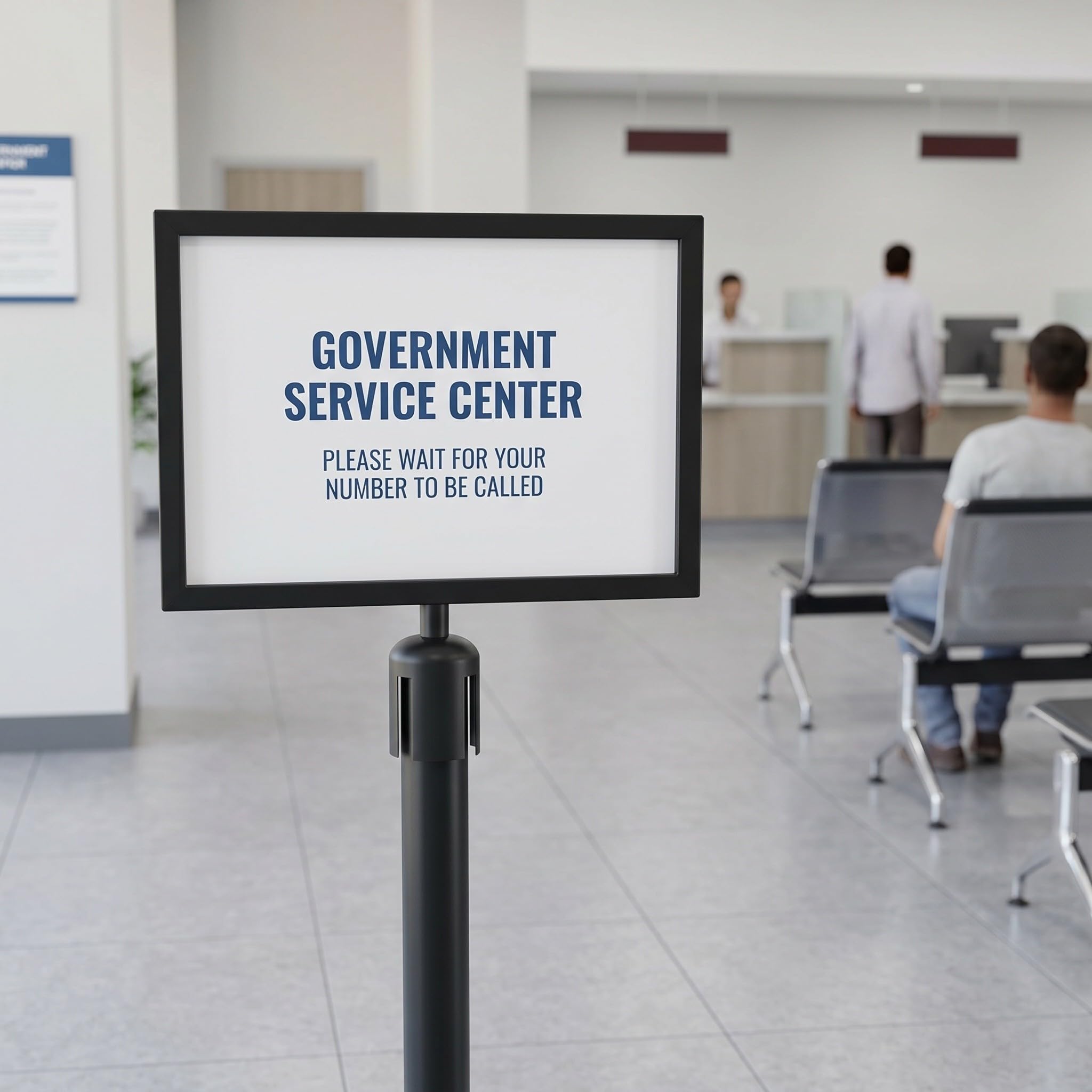 3 Pezzi Segnaletica per Code Porta Cartelli per Barriere di Controllo Cartello Guida per Aeroporto Colonnina di Segnalazione con Supporto Stabile