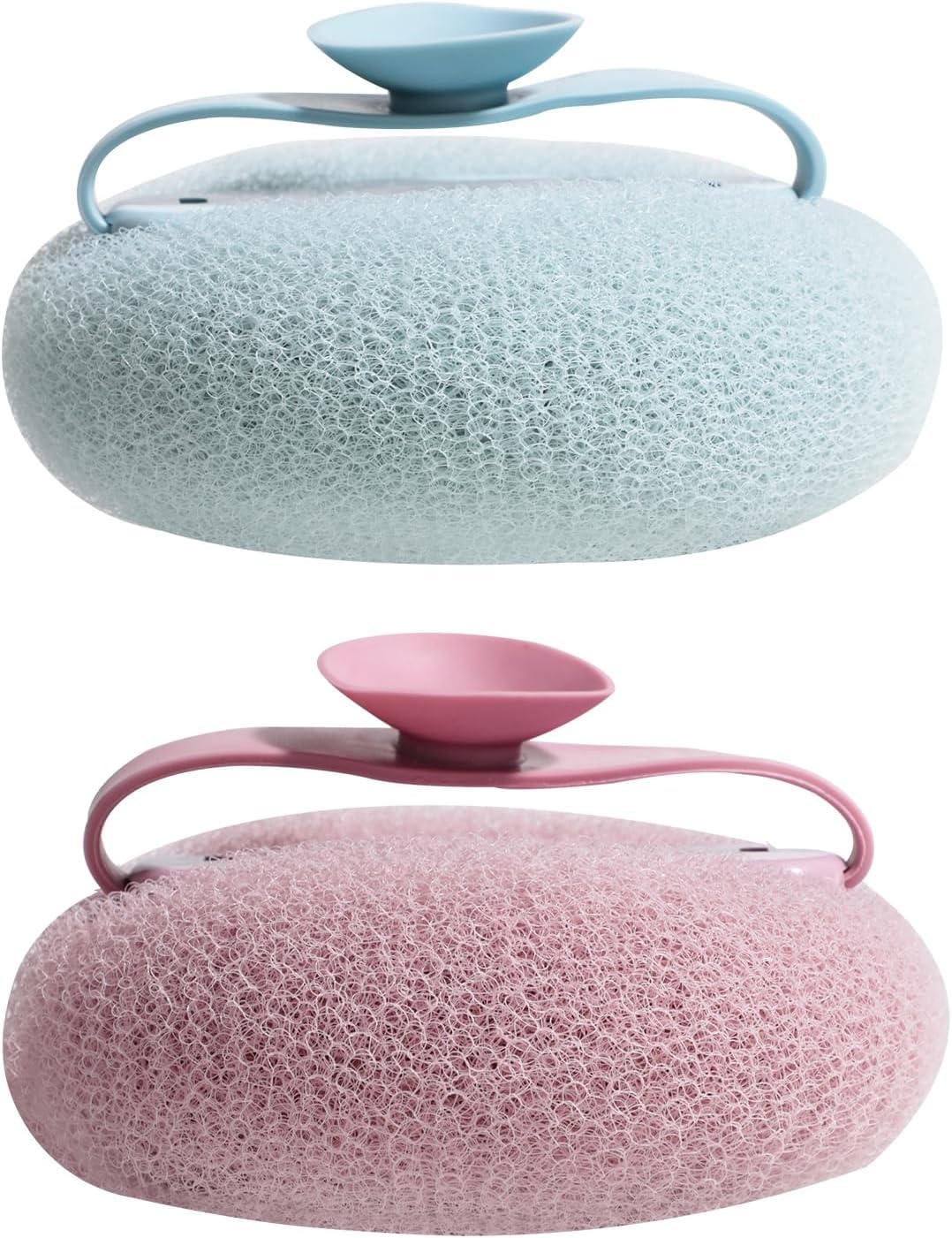 Loofah Bath Sponge Body Scrubber Mesh for Men Women | 2-in-1 Bath Super Soft Suction Cup Bath Brush, Bath Shower Loofah Sponge, Exfoliating Bath Sponge Cleaning Brush for Body-image-43