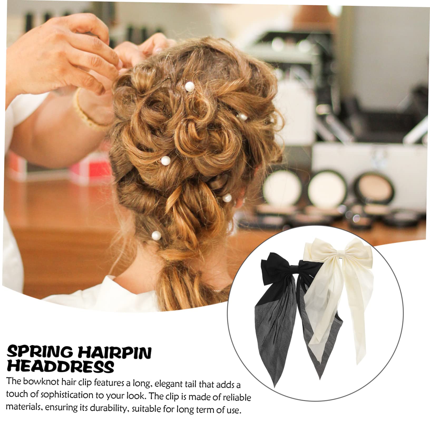Healeved 10piezas Horquillas De Moño Grande Lazo Para Mujeres y Niñas Accesorios De Pelo De Moda Clip De Cabello Duradero y Atractivo