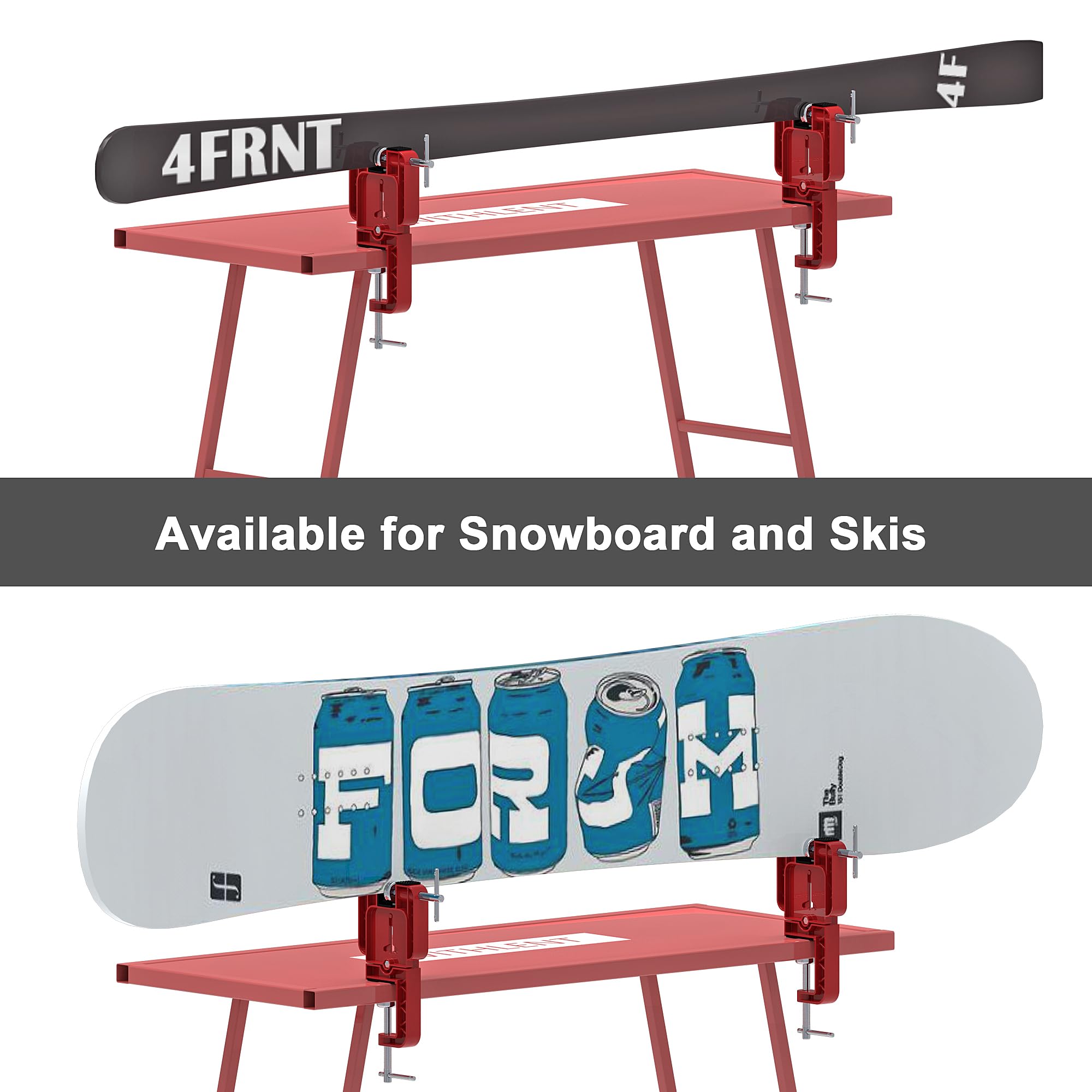 Skihalterung - Alpine Ski Vise PRO für Ski-Tuning und Wachsen Einstellbarer Winkel und Höhe Langlebig und stabil – Backenöffnung bis zu 115 mm