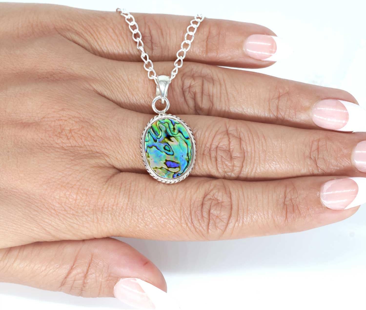 Chunky Natural Gemstone Pendant Necklace For Women Onyx, Turquoise, Amber, Garnet Oval Boho Genuine 925 Sterling Silver Handmade Jewelry