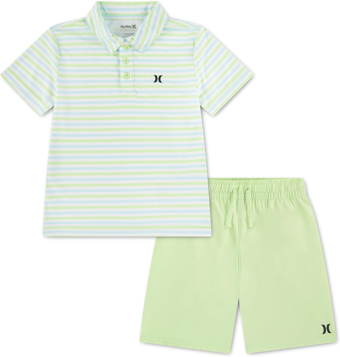 Conjunto de 2 piezas de polo y pantalones cortos para bebés y niños pequeños