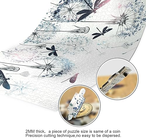 Miniatura 3 de OTVEE Rompecabezas para adultos, rompecabezas de 1000 piezas, juguetes de bricolaje, regalos - Dandelions Dragonfly