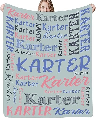 Miniatura 8 de Manta de franela personalizada con nombre para adultos y niños, ultra suave, regalos personalizados para tu familia, amigos, colegas, regalos de