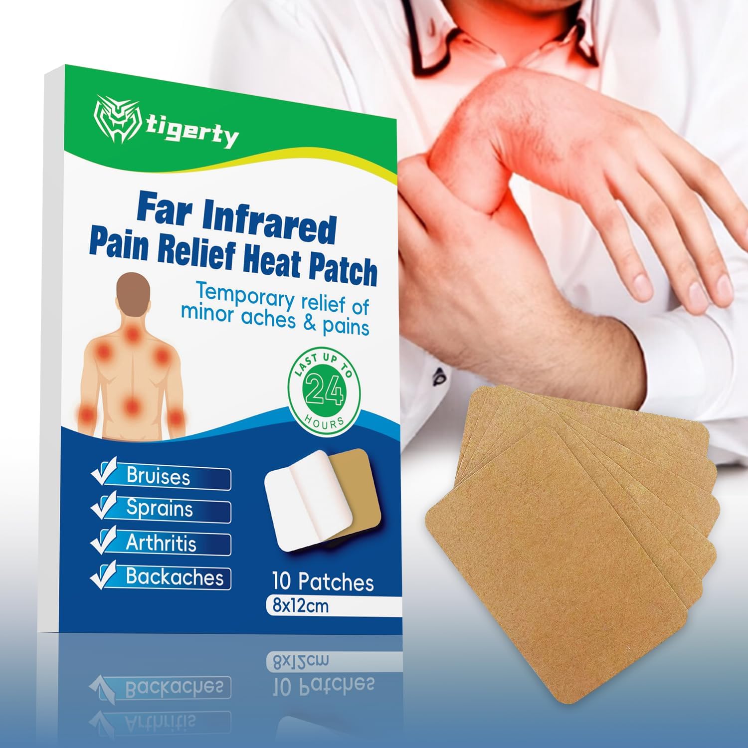 Original Herbal Pain Relief Patch – Far Infrared Heat Plaster for Arthritis, Muscle strains & sprains – Auxiliary Treatment for Temporary Relief – Adhesive Heat Patch by Natural Herbs (10 Pcs) Original Herbal Pain Relief Patch – Far Infrared Heat Plaster for Arthritis, Muscle strains & sprains – Auxiliary Treatment for Temporary Relief – Adhesive Heat Patch by Natural Herbs (10 Pcs)