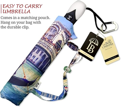 Miniatura 3 de Paraguas vintage de viaje con temática de viaje, paraguas de diseñador con apertura automática, paraguas artístico para mujer, paraguas de lluvia