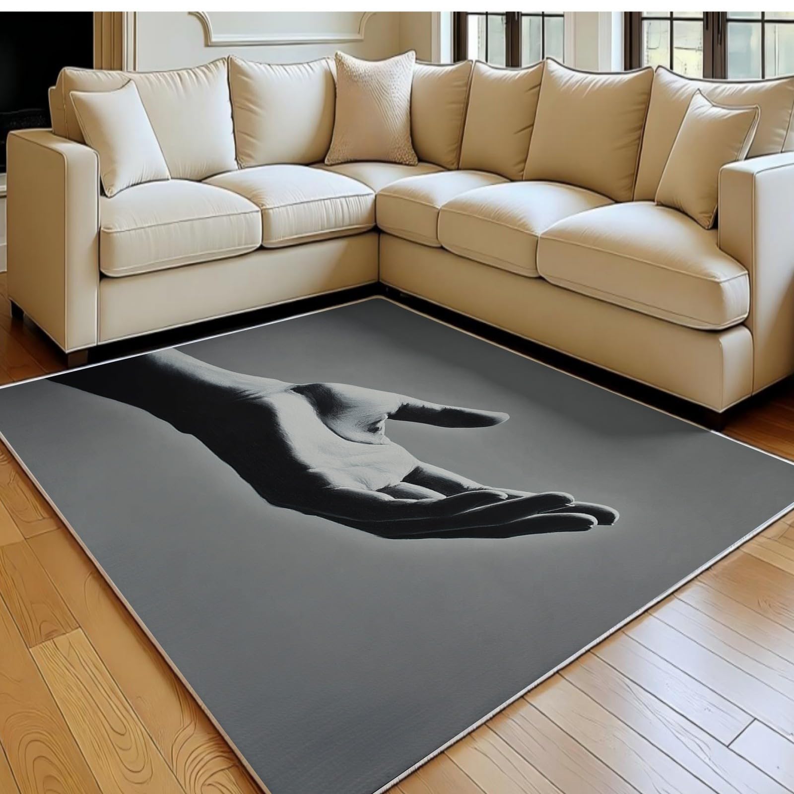 Grand tapis de salon antidérapant et lavable pour sécuriser votre séjour