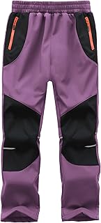Kids Snow Pants Boys Waterproof Insulated Hiking Pants Youth Winter Warm Fleece Lined Ski Snowpants