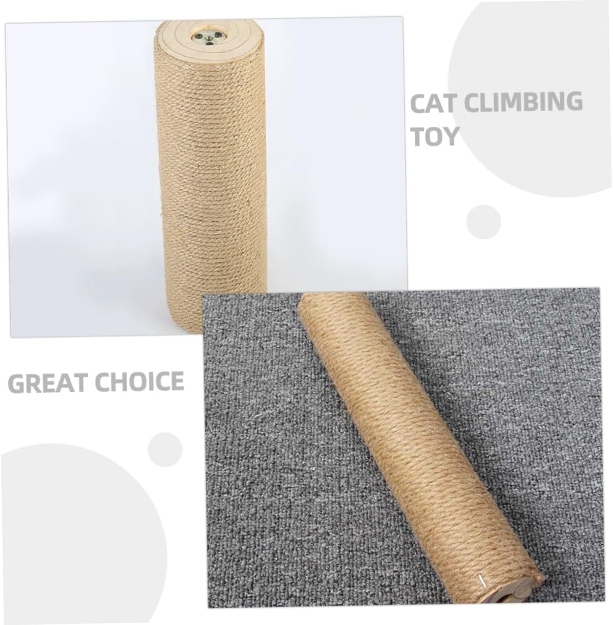 DECHOUS Cat Scratching Post Replacement Durable Jute Rope Wrapped Scratching Column for Indoor Cats Height for Climbing Biting and Scratching