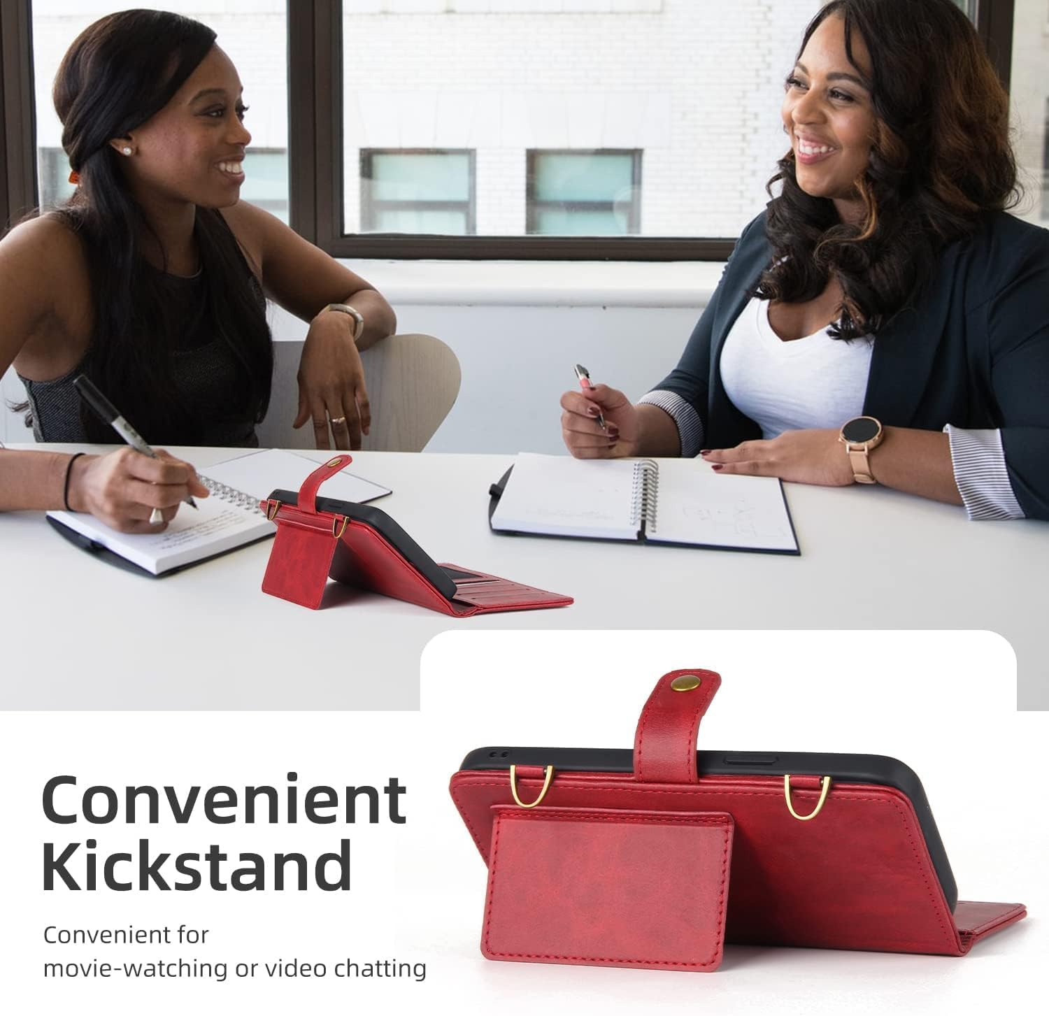 Compatible with Google Pixel 8 Pro 5G Wallet Case Crossbody Shoulder Strap Card Holder Stand Multi-Function 2in 1 Detachable Magnetic and Cell Phone Cover for Pixel8Pro Pixel8 XL Eight 8Pro Red