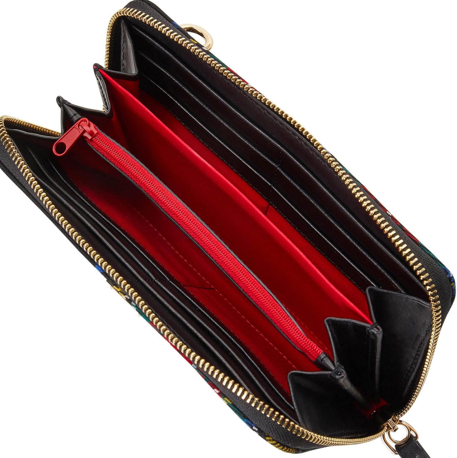Dooney & Bourke Handbag, Tartan Large Zip Around Wristlet Crossbody - Black