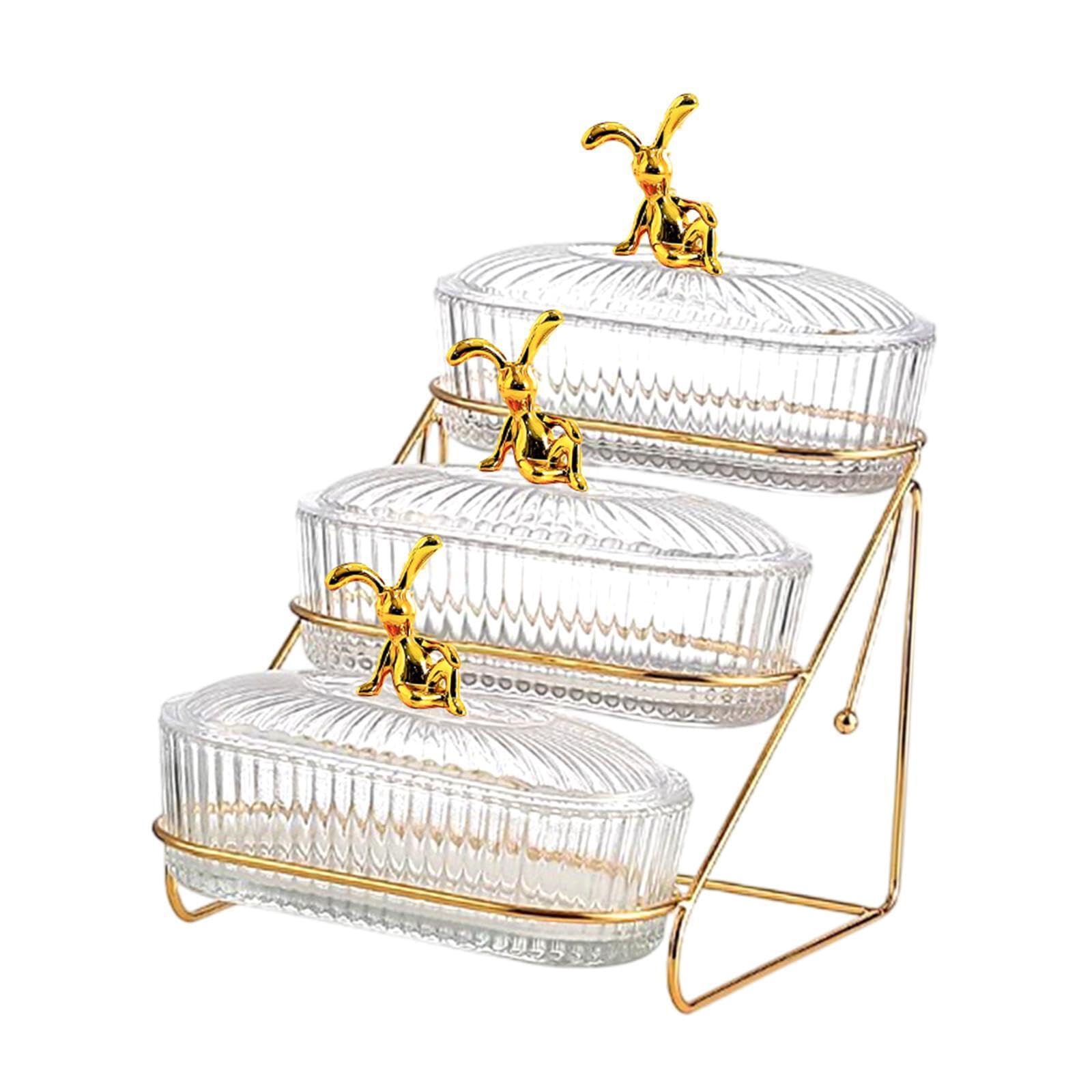 PIXZCSA Contemporary Multi Tired Fruit Bowl Salad Desert Plates Showcase Fruits With Style And Practicality Convenient And Practical For To Put Fruits Dried, Clear, 3 layers
