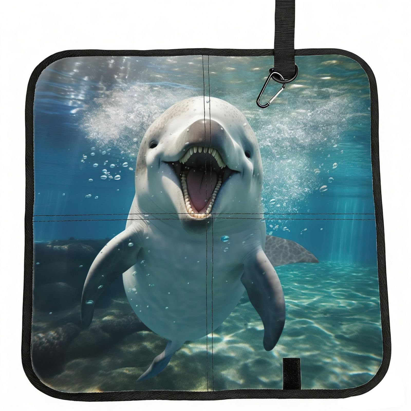 AYYQWE Funny Animal Dolphin Print Foldable Seat Cushion Portable Chair Pad Office Commuting Picnic Camping Outdoor