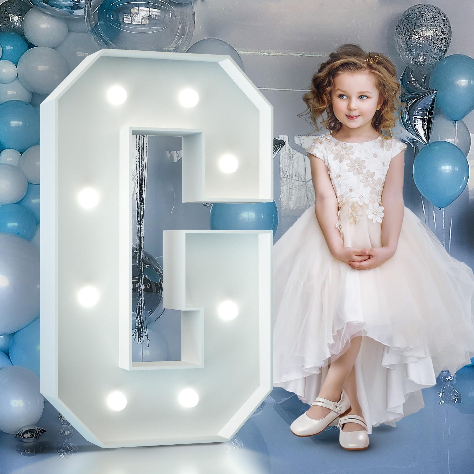4FT Light Up Numbers Birthday Decoration Large Marquee Numbers 1 for 1st 18th 21st Birthday Party Decor Wedding, Big Number Frame Foam Cardboard Mosaic Arch Stand Pre-Cut Numbers — view 40
