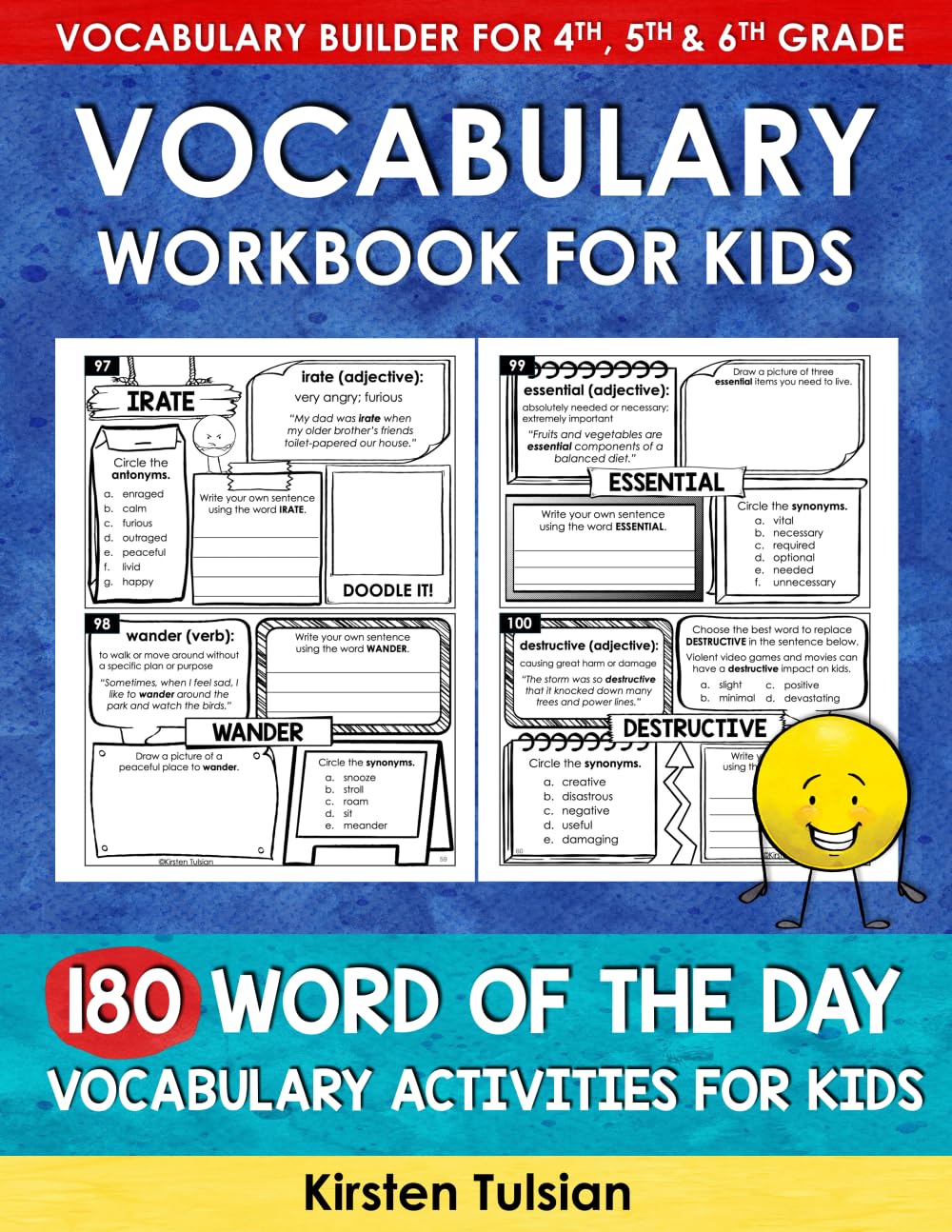 Vocabulary Workbook for Kids: 180 Word of the Day Vocabulary Activities BOOK ONE Vocabulary Builder for 4th, 5th & 6th Grade