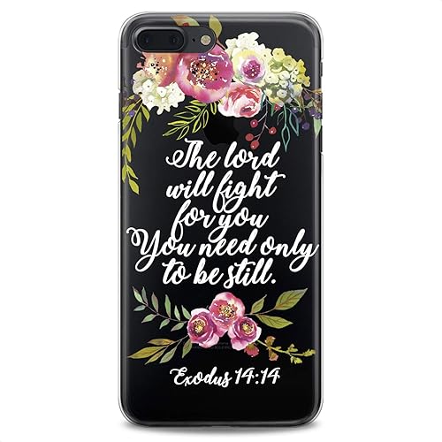 Miniatura 8 de Cavka Funda de TPU compatible con iPhone 14 Pro Max 13 12 Mini 11 Xs X 8 Plus Xr 7 SE Peony Quote Flexible Silicone Flowers Bible Cute Faithful