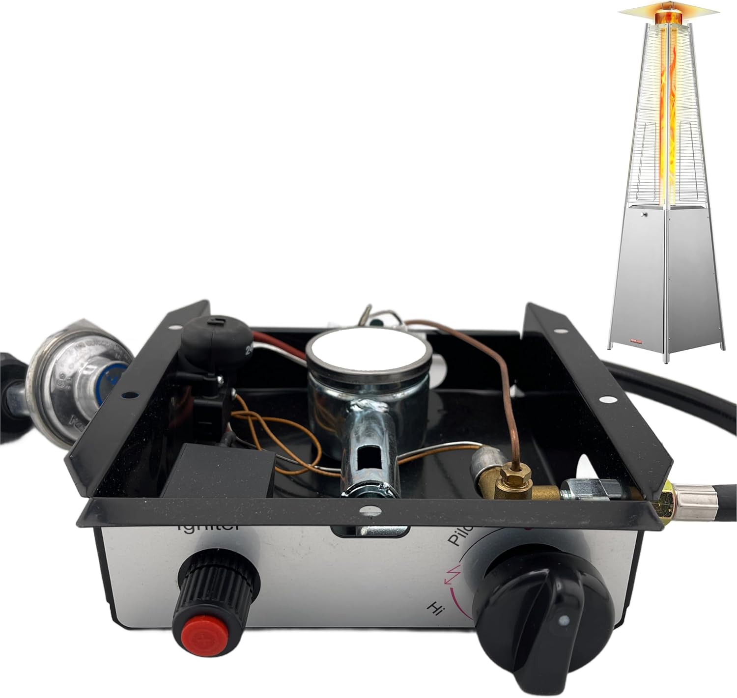 3 Bolt Pyramid Patio Heater Glass Tube Control Box Assembly 47 000 BTU GSH BFC SGT HLDS01