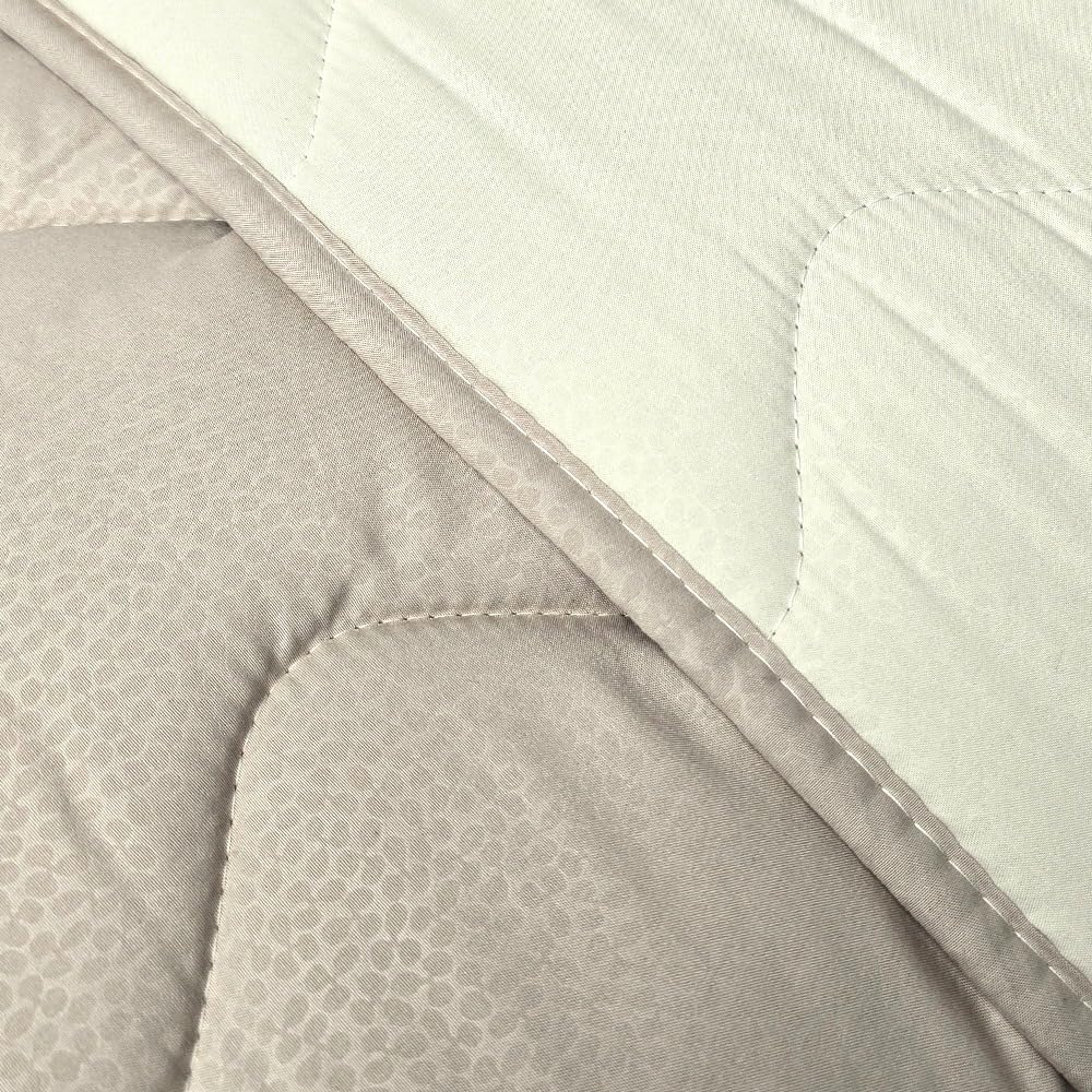 Vionara Home Trapunta Invernale in Microfibra, Tinta Unita Double Face, Imbottitura 300 gr, Piumone Morbido e Avvolgente, Made in Italy (Beige, Matrimoniale)