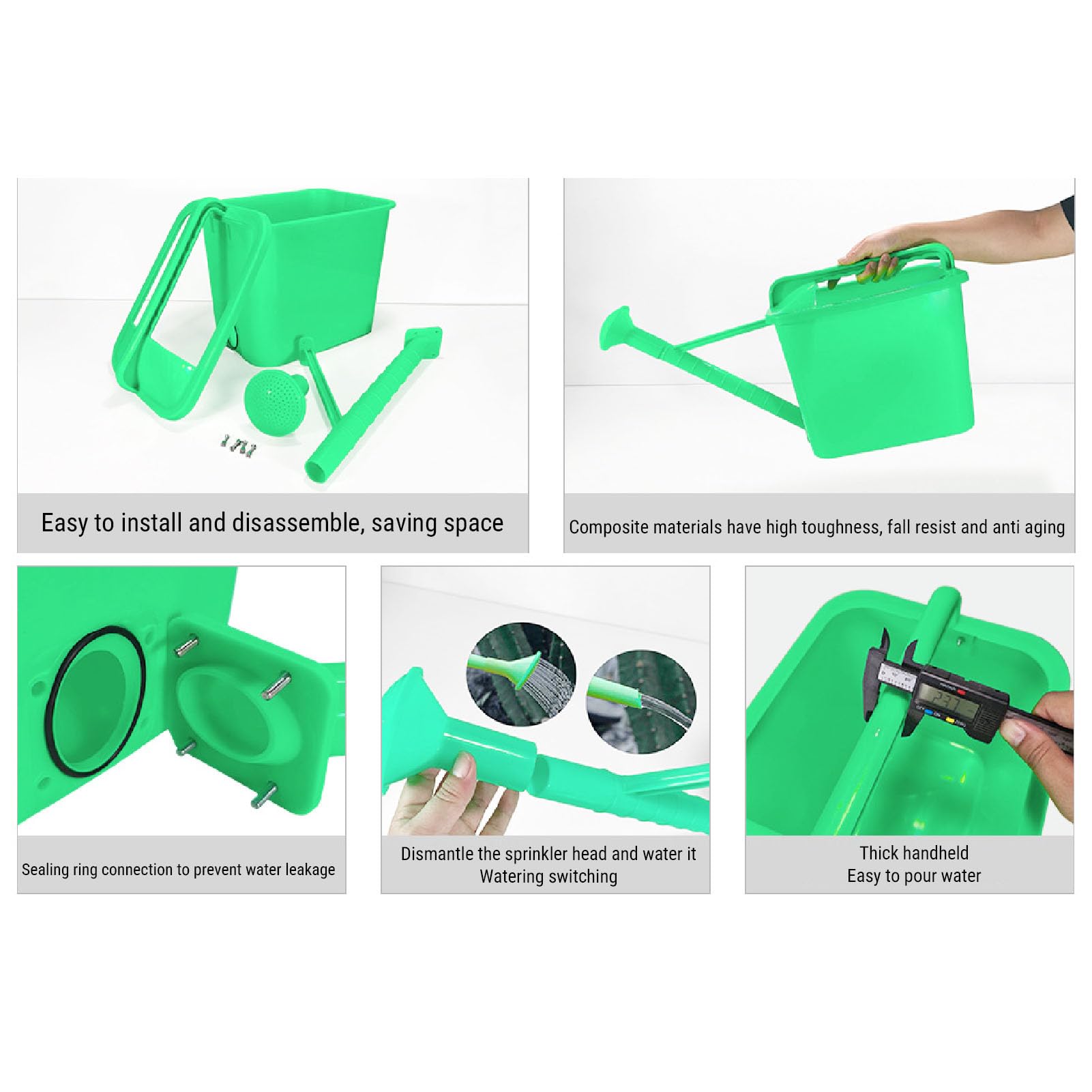 Jeffergarden Annaffiatoio in Plastica da 20 Litri di Grande capacità con 3 modalità di Irrigazione, Ugello Regolabile per Piante da Giardino da Interno Ed Esterno