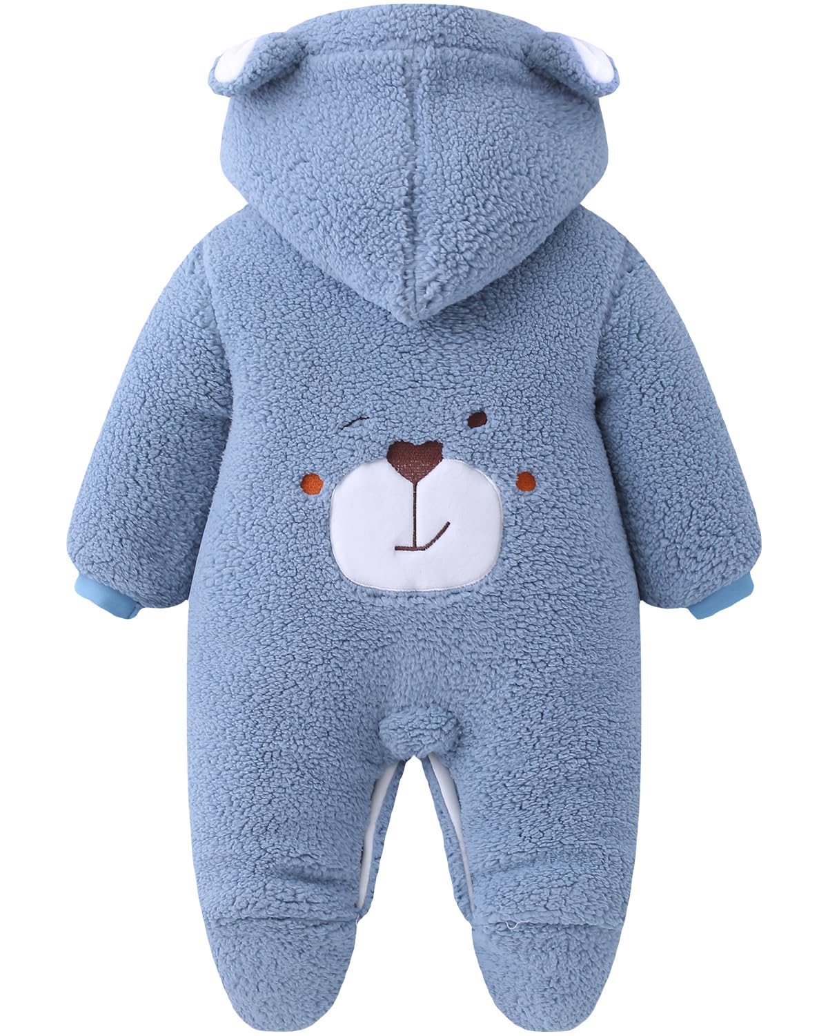 WYTbaby Combinaison de neige pour bébé - En polaire - Avec capuche - Épaisse et chaude - Pour garçons et filles de 0 à 18 mois