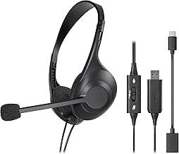 Audio-Technica ATH-102 USB USB Headset, Stereo, Type-A, Type-C Compatible, Noise Cancelling Microphone, Hand Controller, Antibacterial and Deodorizing, Slider Adjustment