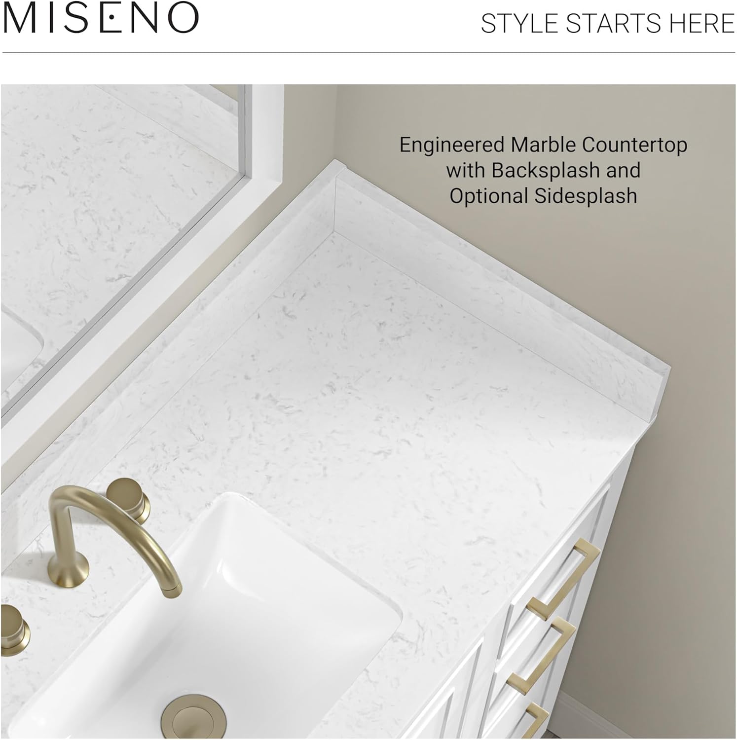 Miseno MV-N241-V36 Lucerne 36" Single Basin Vanity Set with 3/4" Marble Stone Composite Top, Rectangular Sink, USB Port, and Electrical Outlet - Dark Maplewood