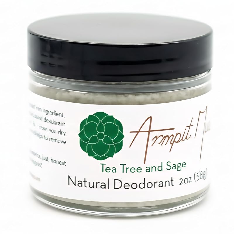 Desodorante em creme Armpit Mud com argila bentonita, óleo de coco, óleo de oliva e fragrância de Tea Tree e Sage, 57 g