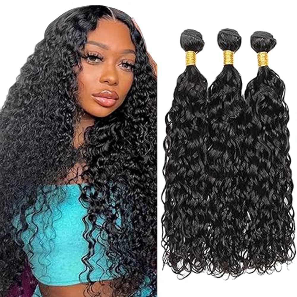 Extensiones Water Wave de cabello humano largo de 30 32 34 pulgadas 1B 7