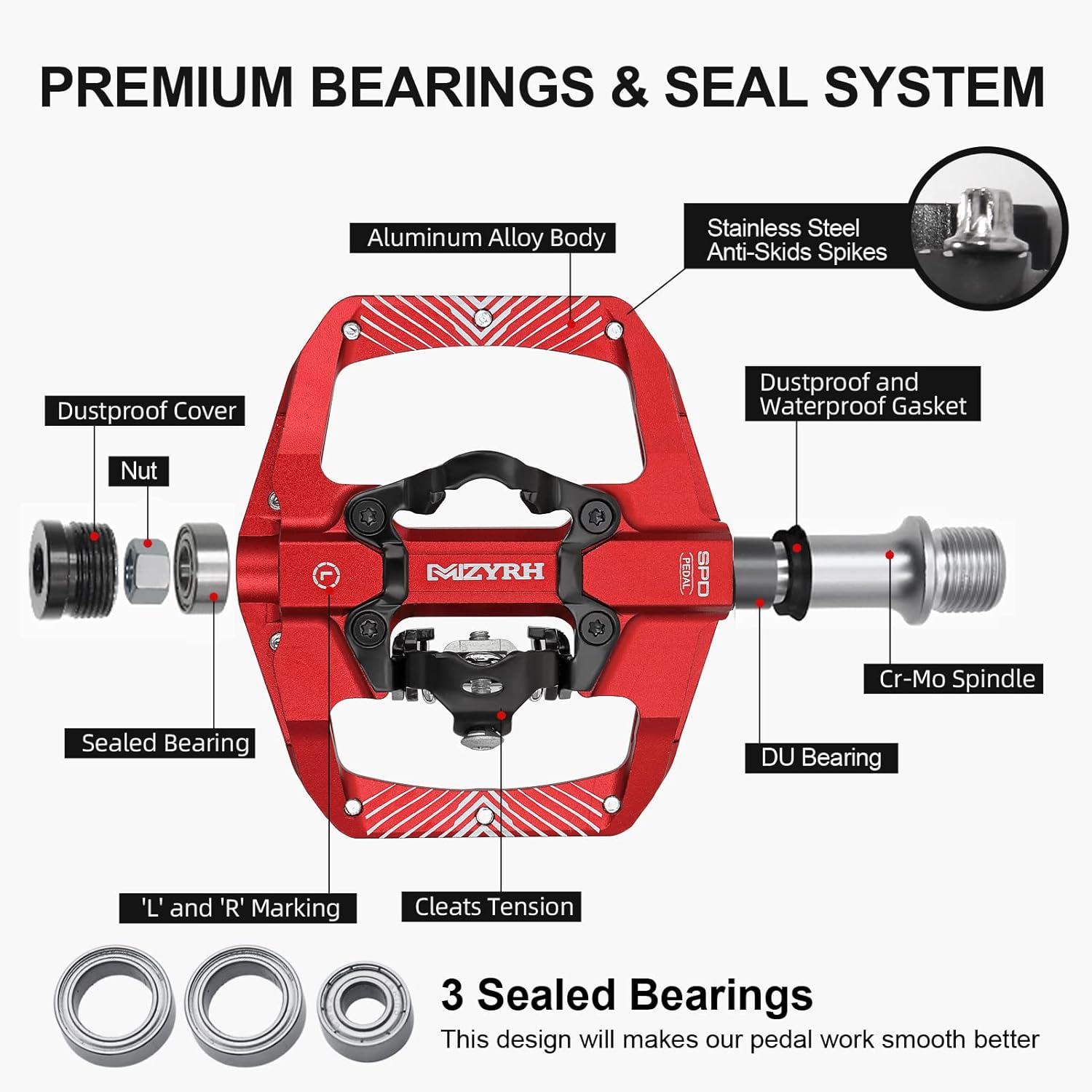 Pedale Velo De Route Pédales De Vélo Pliantes En Alliage Aluminium